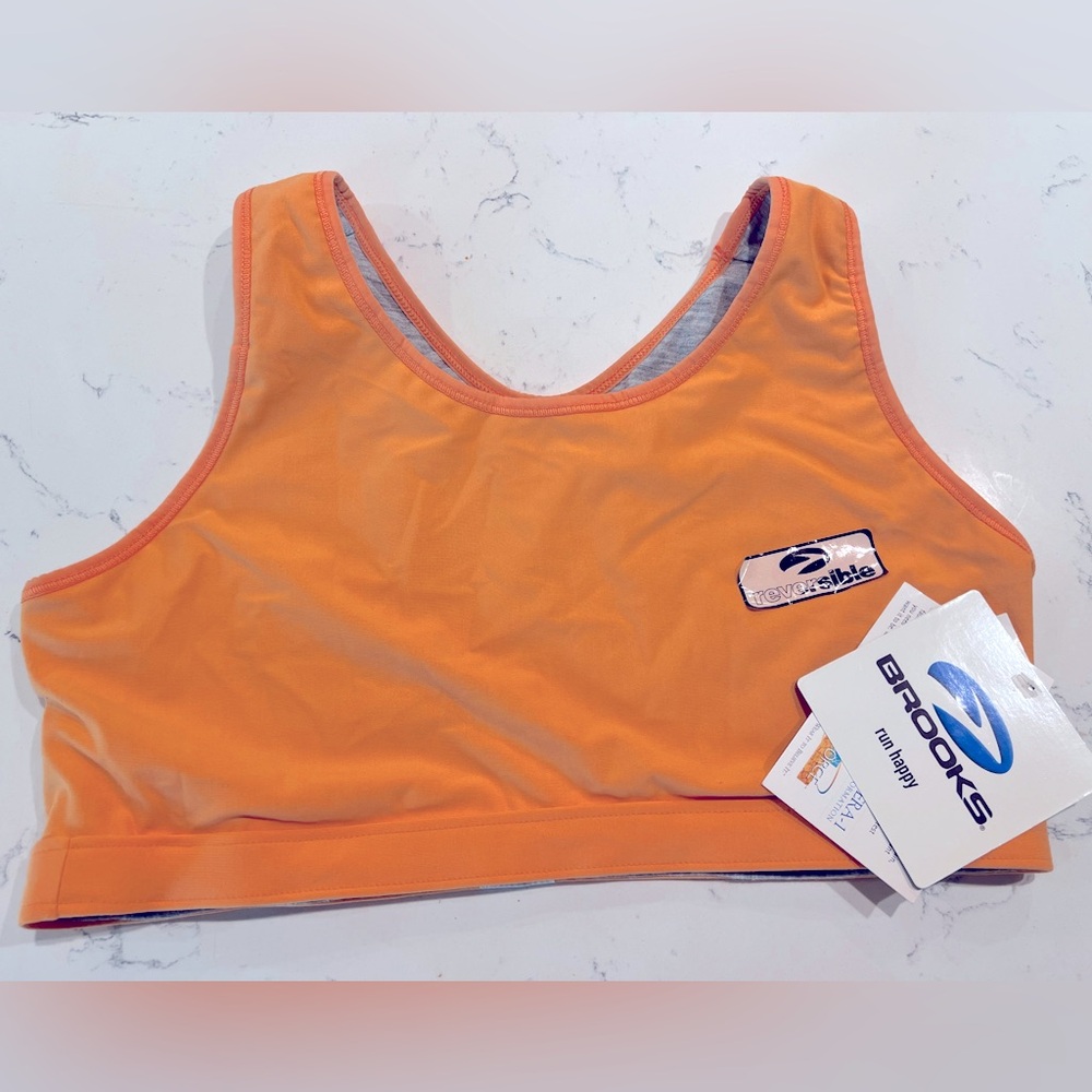 Brooks Power Pro Bra, size XL, color Mango, reversible
